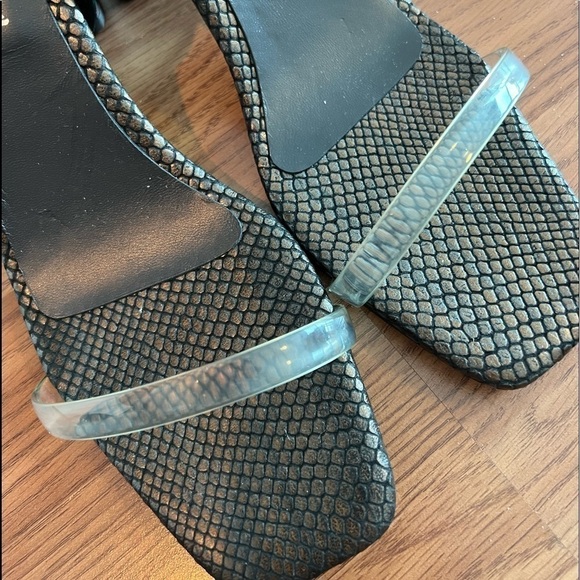 Free People Black Synthetic Transparent Sandals With Heels Size 40 - Picture 5 of 16